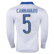 Italy Away Soccer Jersey 2016 5 Cannavaro LS