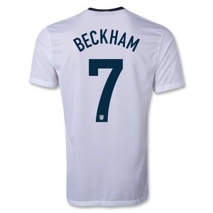 2013 England #7 BECKHAM Home White Jersey Shirt