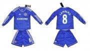 Kids Chelsea 13/14 Home #8 Lampard Long Sleeve Kit(Shirt+shorts)