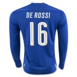 Italy Home Soccer Jersey 2016 DE ROSSI #16 LS