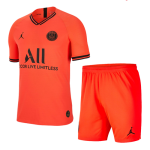 PSG JORDAN Away Red&Orange Soccer Jerseys Kit 19/20 (Shirt+Short)