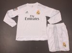 Kids Real Madrid Home Long Sleeve Kit 2015-16(Shirt+Shorts)