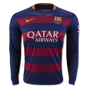 Barcelona Home Soccer Jersey 2015-16 LS