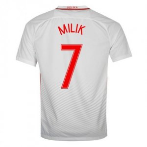 Poland Home Soccer Jersey 2016 Milik 7