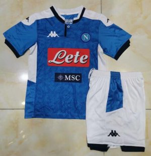 Children Napoli Home Soccer Suits 2019/20 Shirt and Shorts