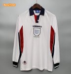 Retro England Home Long Sleeve Soccer Jerseys 1998