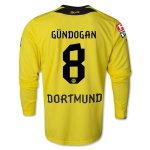 13-14 Borussia Dortmund #8 GUNDOGAN Home Long Sleeve Shirt