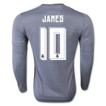 Real Madrid LS Away Soccer Jersey 2015-16 JAMES #10