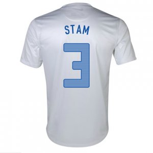 2013 Netherlands #3 Stam Away White Jersey Shirt