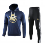 Real Madrid 19/20 Black Hoodie Training Kit(Top+Trouser)