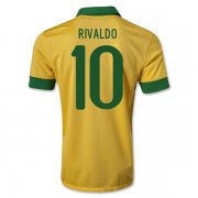 13/14 Brazil #10 Rivaldo Yellow Home Jersey Shirt