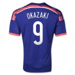 2014 Japan #9 OKAZAKI Home Blue Jersey Shirt