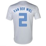 2013 Netherlands #2 Van Der Wiel Away White Jersey Shirt