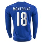 Italy Home Soccer Jersey 2016 MONTOLIVO #18 LS