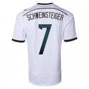 2014 Germany #7 SCHWEINSTEIGER Home White Soccer Jersey Shirt