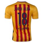 Barcelona Away Soccer Jersey Yellow 2015-16 JORDI ALBA 18