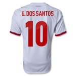 2013 Mexico #10 G. DOS SANTOS Away White Soccer Jersey Shirt