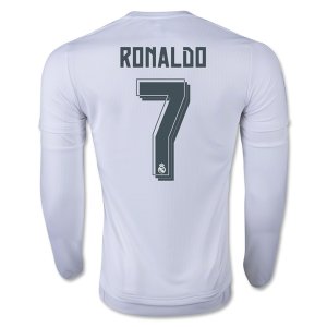 Real Madrid LS Home Soccer Jersey2015-16 RONALDO #7