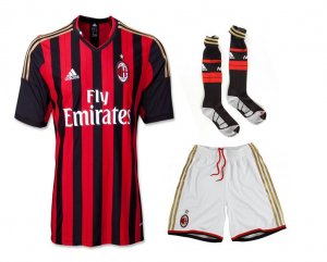 13-14 AC Milan Home Jersey Whole Kit(Shirt+Short+Socks)