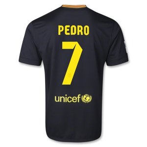 13-14 Barcelona #7 PEDRO Away Black Soccer Jersey Shirt