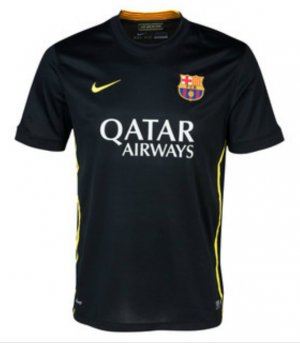 13-14 Barcelona Away Black Soccer Jersey Shirt