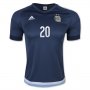 Argentina KUN AGUERO #20 Away Soccer Jersey 2015/16