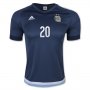 Argentina KUN AGUERO #20 Away Soccer Jersey 2015/16