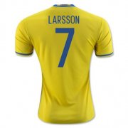 Sweden Home Soccer Jersey 2016 Larsson 7