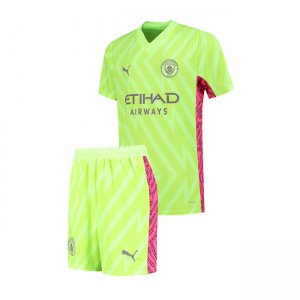 Manchester City Children/Kids Goalkeeper Green Pink Soccer Kit 2023/24