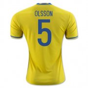 Sweden Home Soccer Jersey 2016 Olsson 5
