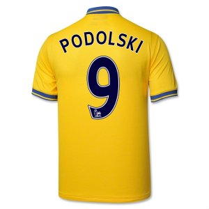 13-14 Arsenal #9 Podolski Away Yellow Jersey Shirt