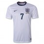 2013 England #7 WALCOTT Home White Jersey Shirt