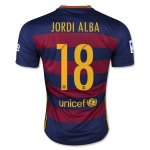 Barcelona Home Soccer Jersey 2015-16 JORDI ALBA #18