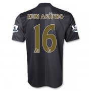 13-14 Manchester City #16 KUN AGUERO Away Soccer Shirt