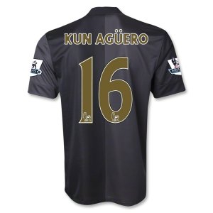 13-14 Manchester City #16 KUN AGUERO Away Soccer Shirt