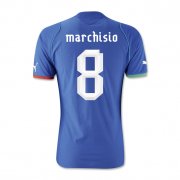 13-14 Italy #8 Marchisio Home Blue Soccer Jersey Shirt