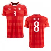 Switzerland Home Soccer Jersey 2016 Inler 8