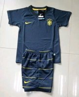 Kids Brazil 2014 Third Black Soccer Kit(Shirt+shorts)