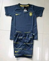 Kids Brazil 2014 Third Black Soccer Kit(Shirt+shorts)