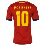 2013 Spain #10 Morientes Red Home Soccer Jersey Shirt