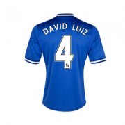 13-14 Chelsea #4 David Luiz Blue Home Soccer Jersey Shirt