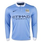 Manchester City Home Soccer Jersey 2015-16 LS