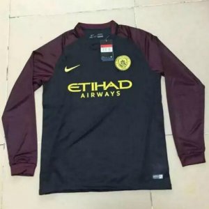 Manchester City Away Soccer Jersey 16/17 LS