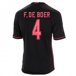 13-14 Ajax #4 F.De Boer Away Black Soccer Jersey Shirt