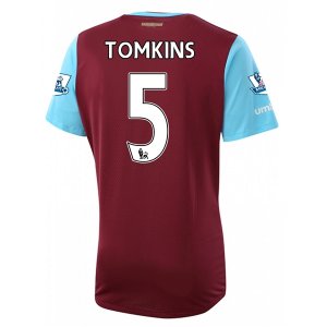West Ham Home Soccer Jersey 2015-16 TOMKINS #5