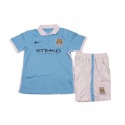 Kids Manchester City Home Soccer Kit 2015-16(Shirt+Shorts)