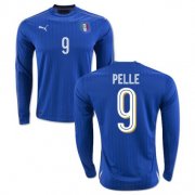 Italy Home Soccer Jersey 2016 9 Pelle LS