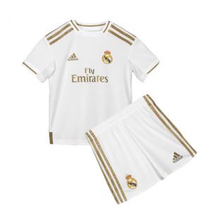 19-20 Real Madrid Home White Children\'s Jerseys Kit(Shirt+Short)