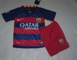 Kids Barcelona Home Soccer Kit 2015/16 (Shorts+Shirt)