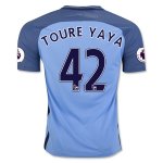 Manchester City Home Soccer Jersey 16/17 42 TOURE YAYA